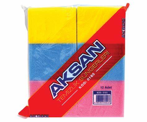 AKSAN RENKLİ TEMİZLİK SÜNGERİ 12Lİ 